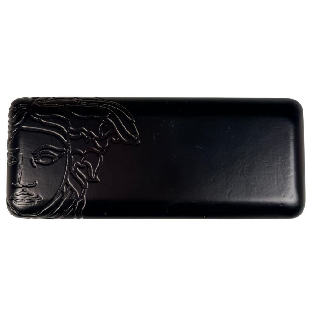 Vintage 90s Versace Medusa Embossed Black Hard Sunglasses Eyeglasses Case Only